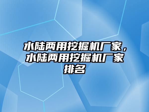 水陸兩用挖掘機廠家，水陸兩用挖掘機廠家排名