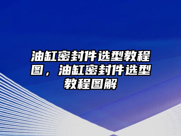 油缸密封件選型教程圖，油缸密封件選型教程圖解