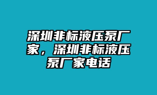 深圳非標液壓泵廠家，深圳非標液壓泵廠家電話