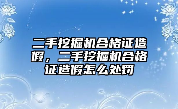 二手挖掘機(jī)合格證造假，二手挖掘機(jī)合格證造假怎么處罰