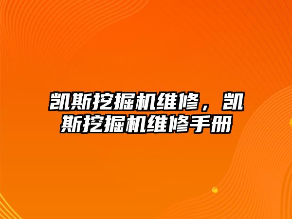 凱斯挖掘機(jī)維修，凱斯挖掘機(jī)維修手冊