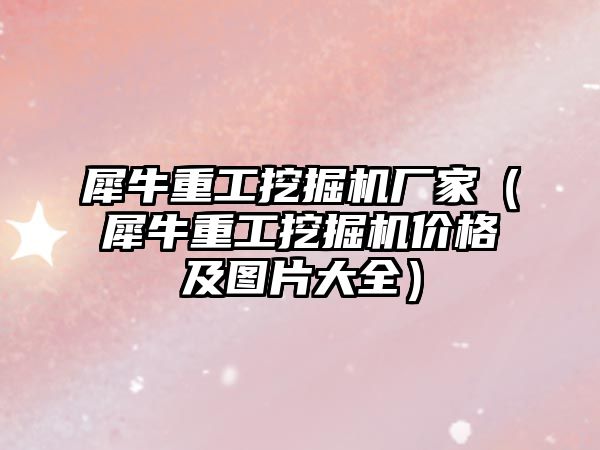 犀牛重工挖掘機廠家（犀牛重工挖掘機價格及圖片大全）