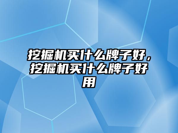 挖掘機買什么牌子好，挖掘機買什么牌子好用