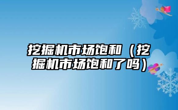 挖掘機市場飽和（挖掘機市場飽和了嗎）