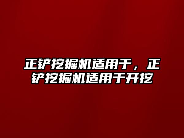 正鏟挖掘機適用于，正鏟挖掘機適用于開挖