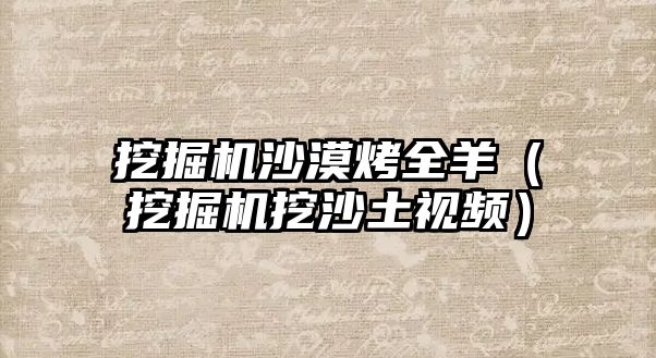 挖掘機沙漠烤全羊（挖掘機挖沙土視頻）