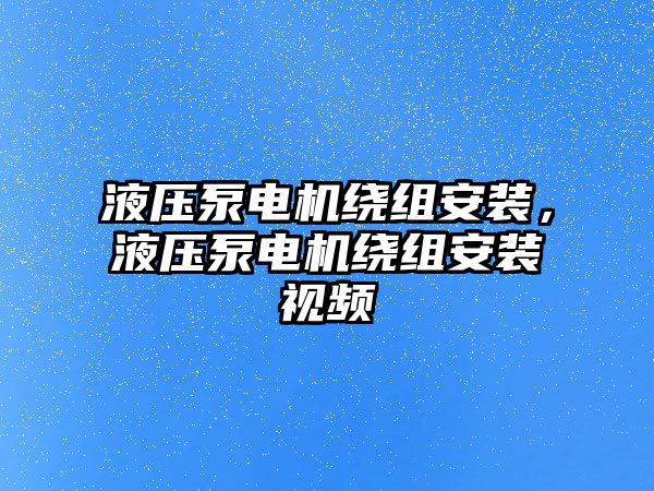 液壓泵電機(jī)繞組安裝，液壓泵電機(jī)繞組安裝視頻