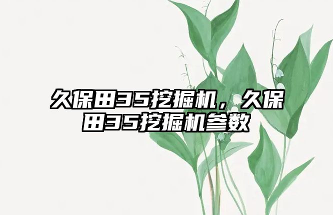 久保田35挖掘機(jī)，久保田35挖掘機(jī)參數(shù)