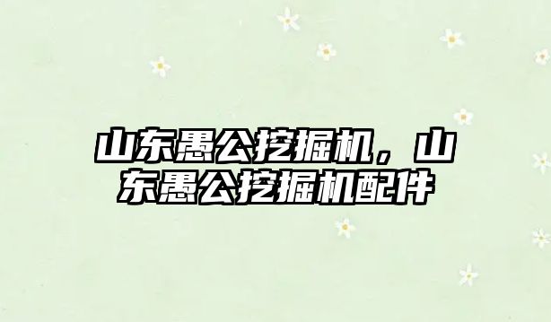 山東愚公挖掘機，山東愚公挖掘機配件