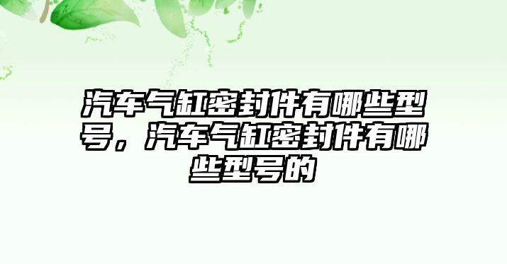 汽車氣缸密封件有哪些型號，汽車氣缸密封件有哪些型號的