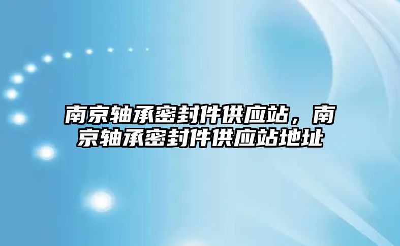 南京軸承密封件供應站，南京軸承密封件供應站地址