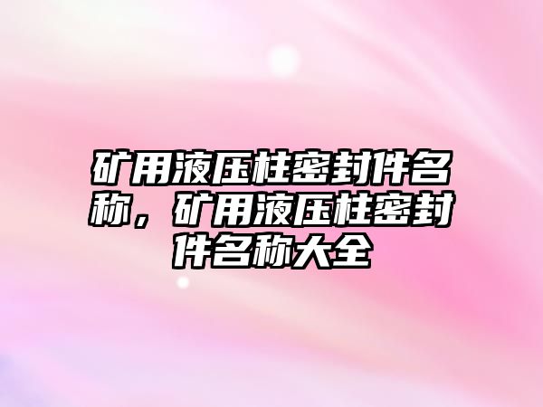 礦用液壓柱密封件名稱，礦用液壓柱密封件名稱大全