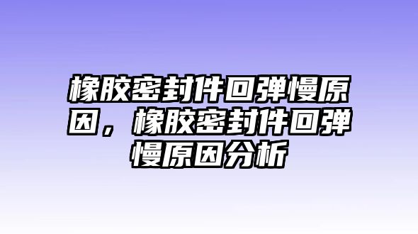 橡膠密封件回彈慢原因，橡膠密封件回彈慢原因分析