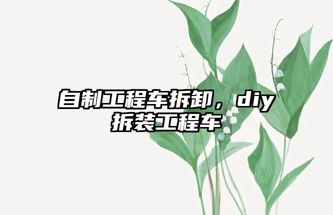 自制工程車拆卸，diy拆裝工程車