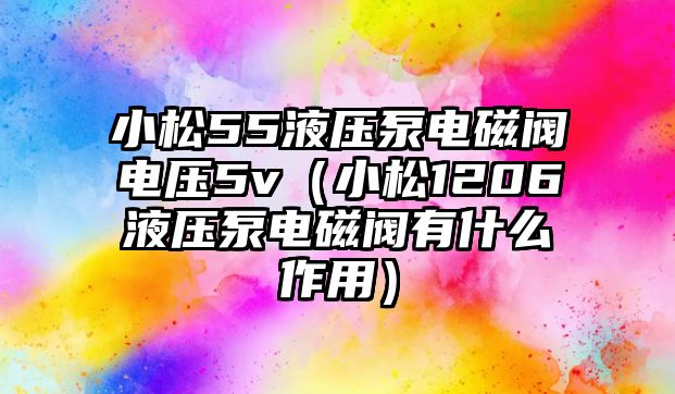 小松55液壓泵電磁閥電壓5v（小松1206液壓泵電磁閥有什么作用）