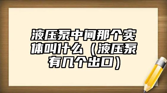 液壓泵中間那個(gè)實(shí)體叫什么（液壓泵有幾個(gè)出口）