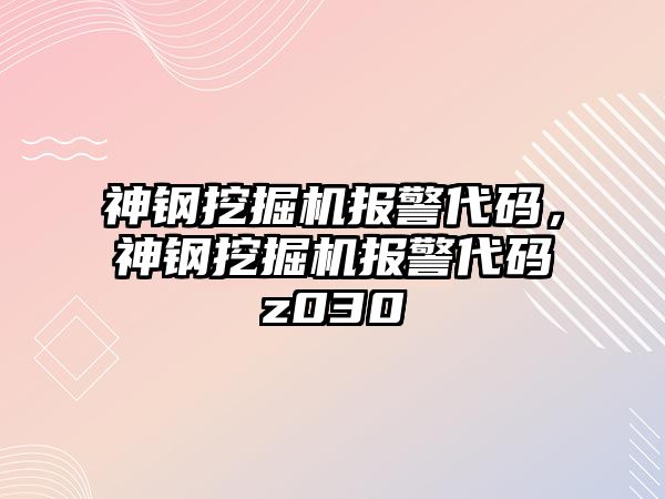 神鋼挖掘機(jī)報(bào)警代碼，神鋼挖掘機(jī)報(bào)警代碼z030