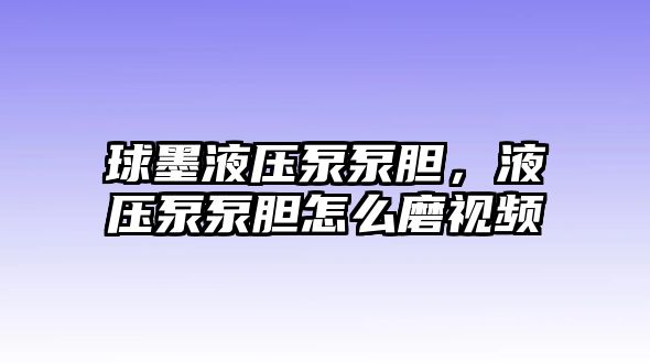 球墨液壓泵泵膽，液壓泵泵膽怎么磨視頻