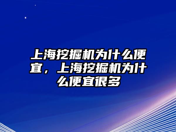 上海挖掘機(jī)為什么便宜，上海挖掘機(jī)為什么便宜很多