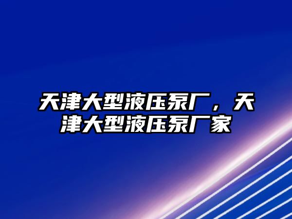 天津大型液壓泵廠，天津大型液壓泵廠家