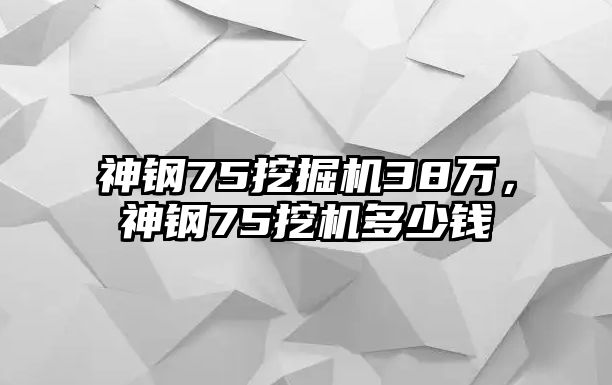 神鋼75挖掘機38萬，神鋼75挖機多少錢