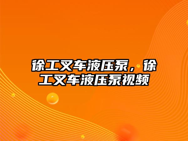 徐工叉車液壓泵，徐工叉車液壓泵視頻