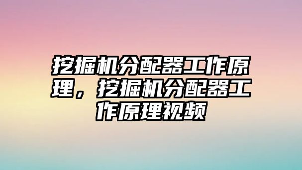 挖掘機(jī)分配器工作原理，挖掘機(jī)分配器工作原理視頻