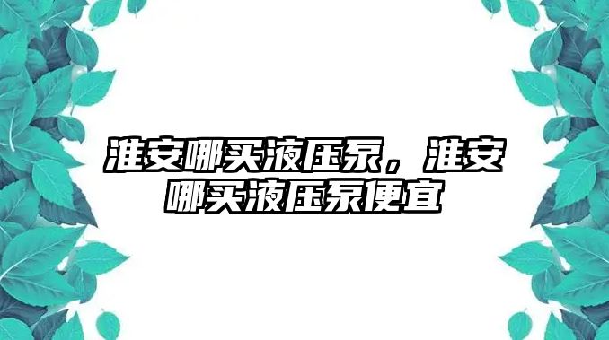 淮安哪買液壓泵，淮安哪買液壓泵便宜