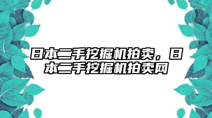 日本二手挖掘機(jī)拍賣，日本二手挖掘機(jī)拍賣網(wǎng)