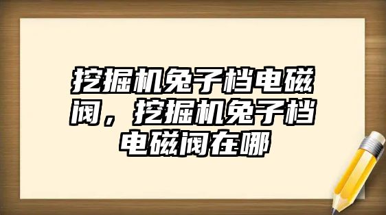 挖掘機兔子檔電磁閥，挖掘機兔子檔電磁閥在哪