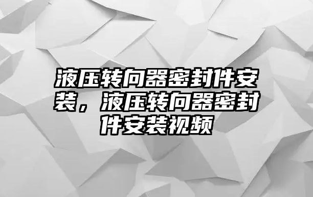 液壓轉(zhuǎn)向器密封件安裝，液壓轉(zhuǎn)向器密封件安裝視頻