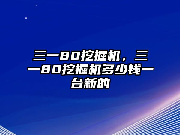 三一80挖掘機，三一80挖掘機多少錢一臺新的