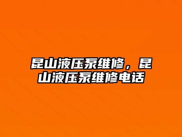 昆山液壓泵維修，昆山液壓泵維修電話