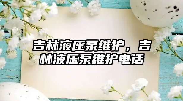 吉林液壓泵維護，吉林液壓泵維護電話