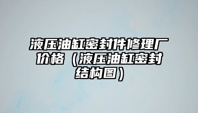 液壓油缸密封件修理廠價(jià)格（液壓油缸密封結(jié)構(gòu)圖）