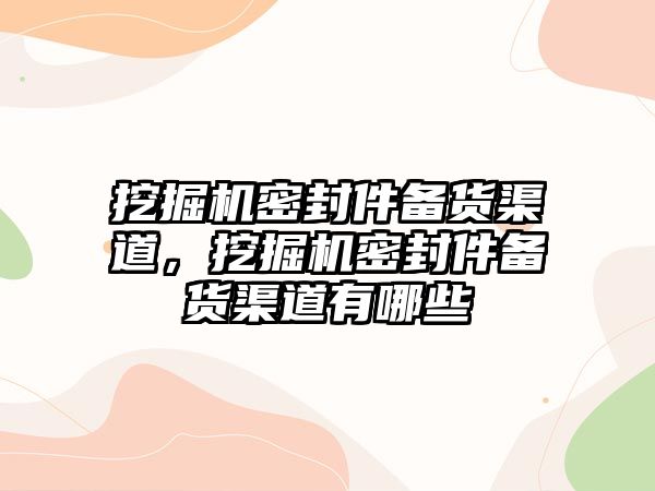 挖掘機(jī)密封件備貨渠道，挖掘機(jī)密封件備貨渠道有哪些