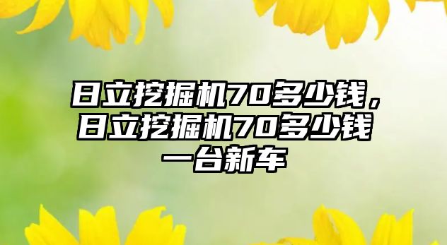 日立挖掘機70多少錢，日立挖掘機70多少錢一臺新車