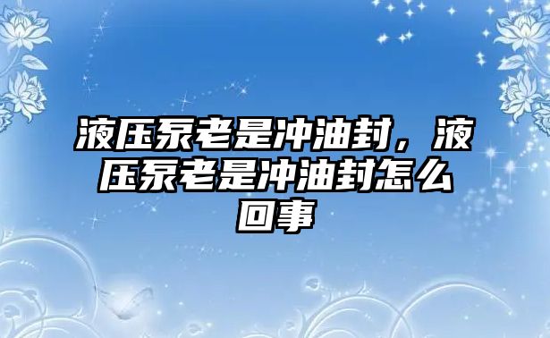 液壓泵老是沖油封，液壓泵老是沖油封怎么回事