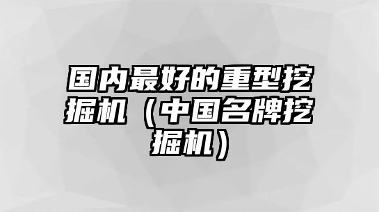 國(guó)內(nèi)最好的重型挖掘機(jī)（中國(guó)名牌挖掘機(jī)）