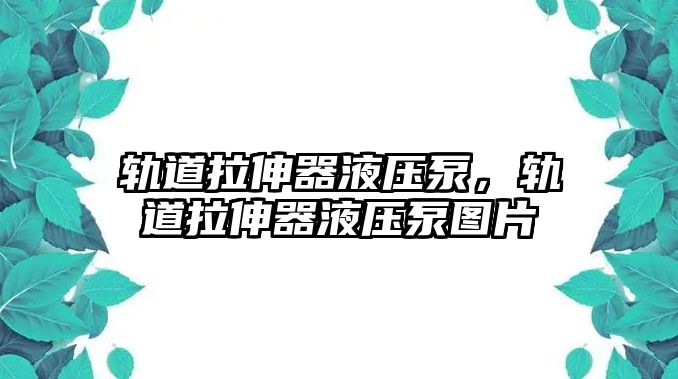 軌道拉伸器液壓泵，軌道拉伸器液壓泵圖片