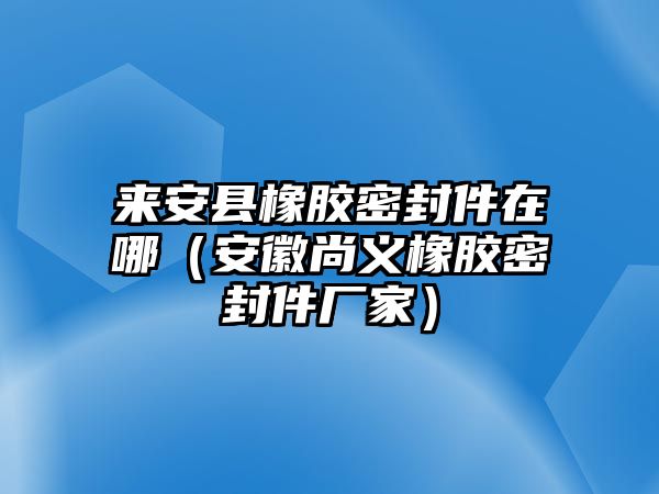 來安縣橡膠密封件在哪（安徽尚義橡膠密封件廠家）