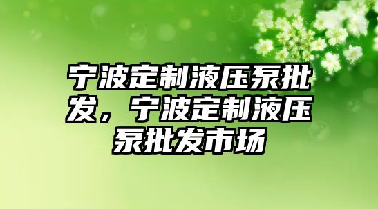 寧波定制液壓泵批發(fā)，寧波定制液壓泵批發(fā)市場