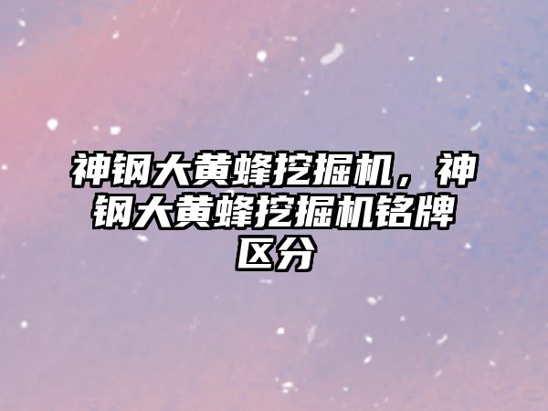 神鋼大黃蜂挖掘機，神鋼大黃蜂挖掘機銘牌區(qū)分