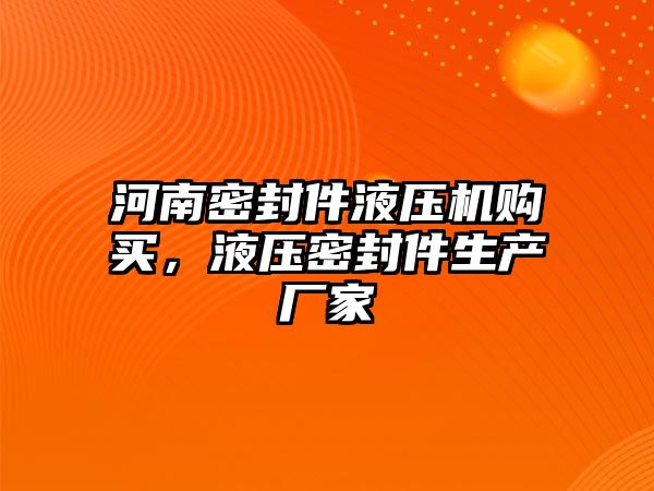 河南密封件液壓機購買，液壓密封件生產廠家