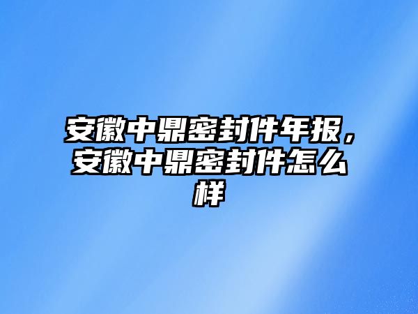 安徽中鼎密封件年報(bào)，安徽中鼎密封件怎么樣