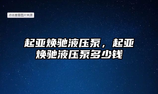 起亞煥馳液壓泵，起亞煥馳液壓泵多少錢