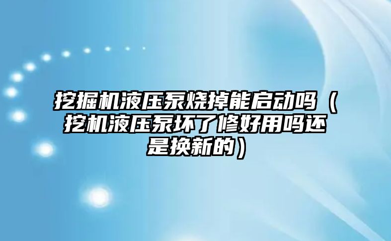 挖掘機液壓泵燒掉能啟動嗎（挖機液壓泵壞了修好用嗎還是換新的）