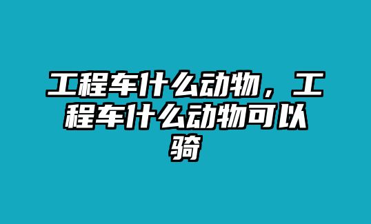 工程車什么動物，工程車什么動物可以騎