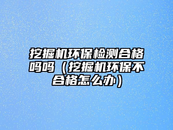 挖掘機(jī)環(huán)保檢測(cè)合格嗎嗎（挖掘機(jī)環(huán)保不合格怎么辦）