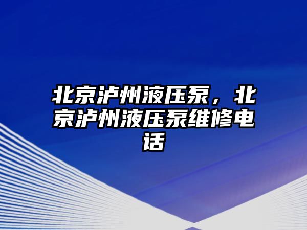 北京瀘州液壓泵，北京瀘州液壓泵維修電話